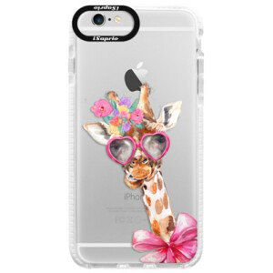 Silikonové pouzdro Bumper iSaprio - Lady Giraffe - iPhone 6/6S