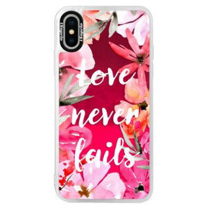 Neonové pouzdro Pink iSaprio - Love Never Fails - iPhone XS