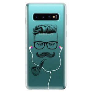 Odolné silikonové pouzdro iSaprio - Man With Headphones 01 - Samsung Galaxy S10