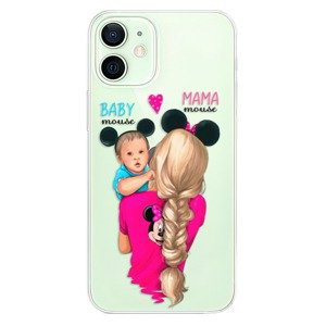 Odolné silikonové pouzdro iSaprio - Mama Mouse Blonde and Boy - iPhone 12 mini