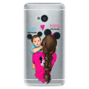 Plastové pouzdro iSaprio - Mama Mouse Brunette and Boy - HTC One M7