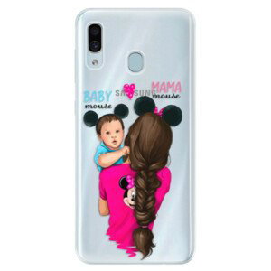 Silikonové pouzdro iSaprio - Mama Mouse Brunette and Boy - Samsung Galaxy A30