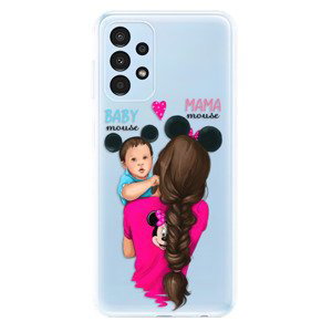 Odolné silikonové pouzdro iSaprio - Mama Mouse Brunette and Boy - Samsung Galaxy A13