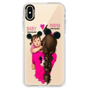 Silikonové pouzdro Bumper iSaprio - Mama Mouse Brunette and Girl - iPhone XS Max
