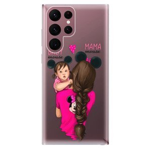 Odolné silikonové pouzdro iSaprio - Mama Mouse Brunette and Girl - Samsung Galaxy S22 Ultra 5G