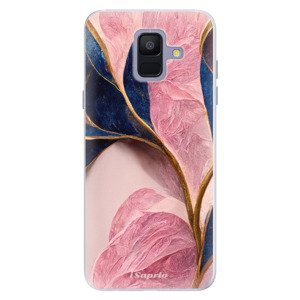 Silikonové pouzdro iSaprio - Pink Blue Leaves - Samsung Galaxy A6