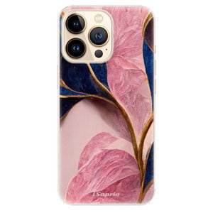 Odolné silikonové pouzdro iSaprio - Pink Blue Leaves - iPhone 13 Pro