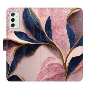 Flipové pouzdro iSaprio - Pink Leaves - Samsung Galaxy M52 5G