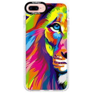 Silikonové pouzdro Bumper iSaprio - Rainbow Lion - iPhone 7 Plus