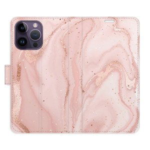 Flipové pouzdro iSaprio - RoseGold Marble - iPhone 14 Pro Max