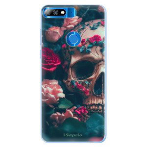 Silikonové pouzdro iSaprio - Skull in Roses - Huawei Y7 Prime 2018