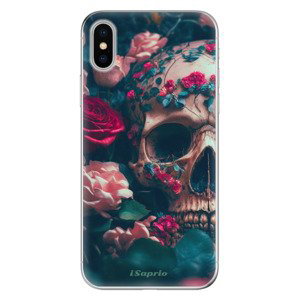 Odolné silikonové pouzdro iSaprio - Skull in Roses - iPhone X