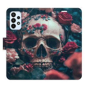 Flipové pouzdro iSaprio - Skull in Roses 02 - Samsung Galaxy A23 / A23 5G