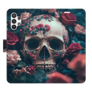Flipové pouzdro iSaprio - Skull in Roses 02 - Samsung Galaxy A32