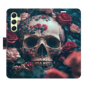 Flipové pouzdro iSaprio - Skull in Roses 02 - Samsung Galaxy A54 5G