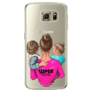 Plastové pouzdro iSaprio - Super Mama - Boy and Girl - Samsung Galaxy S6 Edge Plus