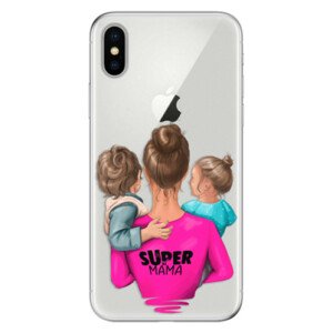 Odolné silikonové pouzdro iSaprio - Super Mama - Boy and Girl - iPhone X