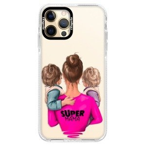 Silikonové pouzdro Bumper iSaprio - Super Mama - Two Boys - iPhone 12 Pro Max