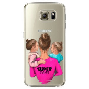 Plastové pouzdro iSaprio - Super Mama - Two Girls - Samsung Galaxy S6 Edge Plus