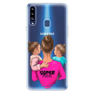 Odolné silikonové pouzdro iSaprio - Super Mama - Two Girls - Samsung Galaxy A20s