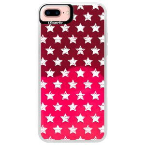 Neonové pouzdro Pink iSaprio - Stars Pattern - white - iPhone 7 Plus
