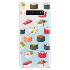 Odolné silikonové pouzdro iSaprio - Sushi Pattern - Samsung Galaxy S10+