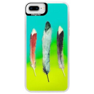 Neonové pouzdro Blue iSaprio - Three Feathers - iPhone 7 Plus