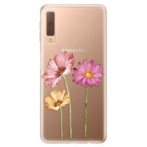 Odolné silikonové pouzdro iSaprio - Three Flowers - Samsung Galaxy A7 (2018)