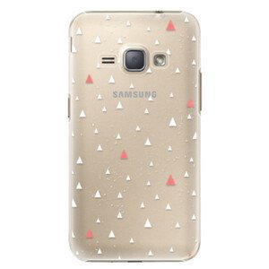 Plastové pouzdro iSaprio - Abstract Triangles 02 - white - Samsung Galaxy J1 2016
