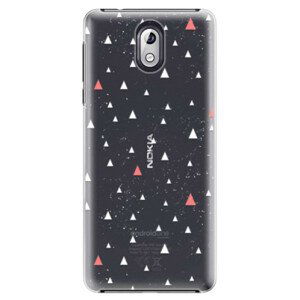 Plastové pouzdro iSaprio - Abstract Triangles 02 - white - Nokia 3.1