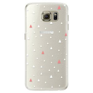 Silikonové pouzdro iSaprio - Abstract Triangles 02 - white - Samsung Galaxy S6 Edge