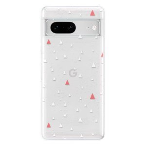 Odolné silikonové pouzdro iSaprio - Abstract Triangles 02 - white - Google Pixel 7 5G