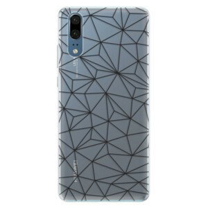 Silikonové pouzdro iSaprio - Abstract Triangles 03 - black - Huawei P20
