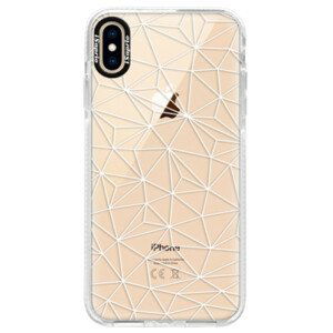 Silikonové pouzdro Bumper iSaprio - Abstract Triangles 03 - white - iPhone XS Max