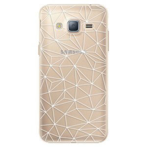 Plastové pouzdro iSaprio - Abstract Triangles 03 - white - Samsung Galaxy J3 2016