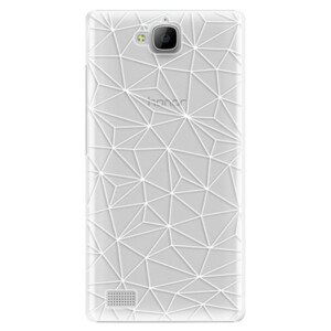 Plastové pouzdro iSaprio - Abstract Triangles 03 - white - Huawei Honor 3C