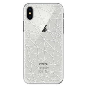 Plastové pouzdro iSaprio - Abstract Triangles 03 - white - iPhone X