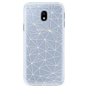 Plastové pouzdro iSaprio - Abstract Triangles 03 - white - Samsung Galaxy J3 2017