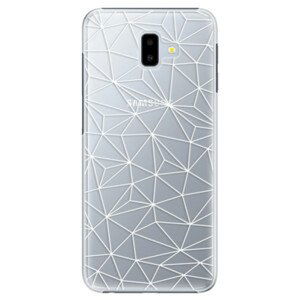 Plastové pouzdro iSaprio - Abstract Triangles 03 - white - Samsung Galaxy J6+