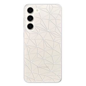 Odolné silikonové pouzdro iSaprio - Abstract Triangles 03 - white - Samsung Galaxy S23+ 5G