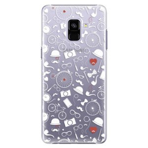 Plastové pouzdro iSaprio - Vintage Pattern 01 - white - Samsung Galaxy A8+