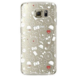 Plastové pouzdro iSaprio - Vintage Pattern 01 - white - Samsung Galaxy S6 Edge Plus