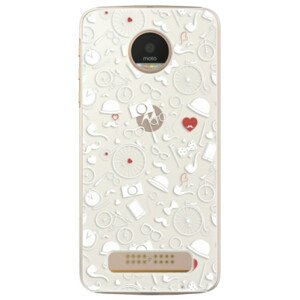 Plastové pouzdro iSaprio - Vintage Pattern 01 - white - Lenovo Moto Z Play