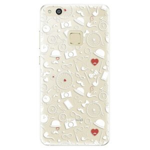 Silikonové pouzdro iSaprio - Vintage Pattern 01 - white - Huawei P10 Lite