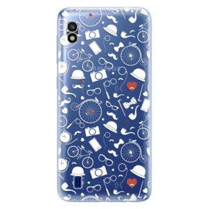 Odolné silikonové pouzdro iSaprio - Vintage Pattern 01 - white - Samsung Galaxy A10