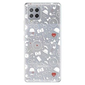 Odolné silikonové pouzdro iSaprio - Vintage Pattern 01 - white - Samsung Galaxy A42