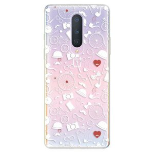 Odolné silikonové pouzdro iSaprio - Vintage Pattern 01 - white - OnePlus 8