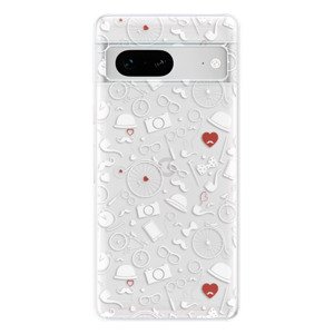 Odolné silikonové pouzdro iSaprio - Vintage Pattern 01 - white - Google Pixel 7 5G