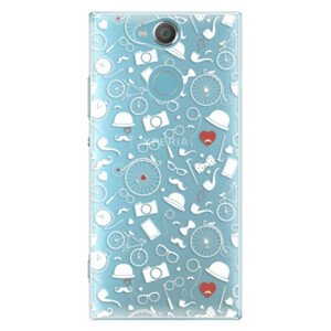 Plastové pouzdro iSaprio - Vintage Pattern 01 - white - Sony Xperia XA2