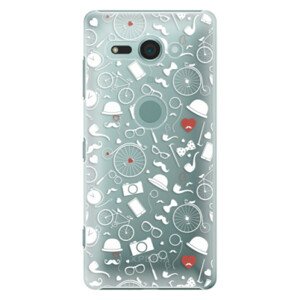 Plastové pouzdro iSaprio - Vintage Pattern 01 - white - Sony Xperia XZ2 Compact